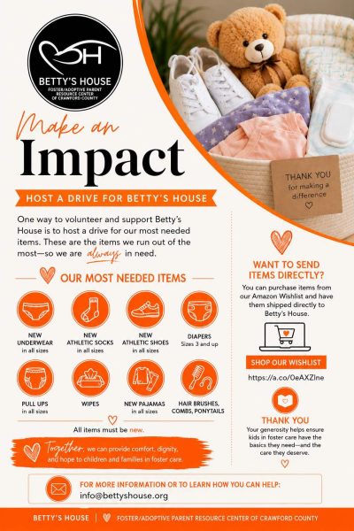 betty's house drive flyer